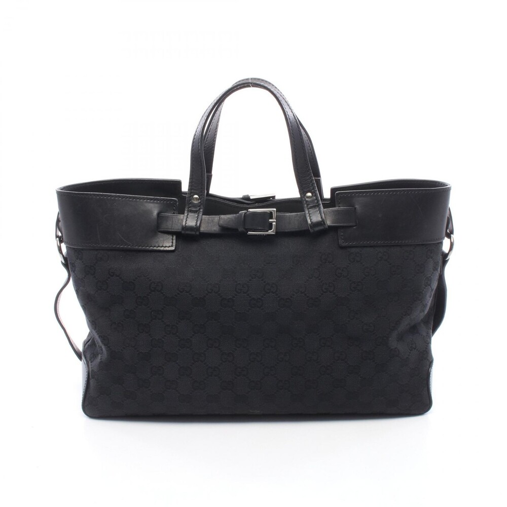 Gucci Gg Canvas Tote Hand Bag Leather #300142G42B